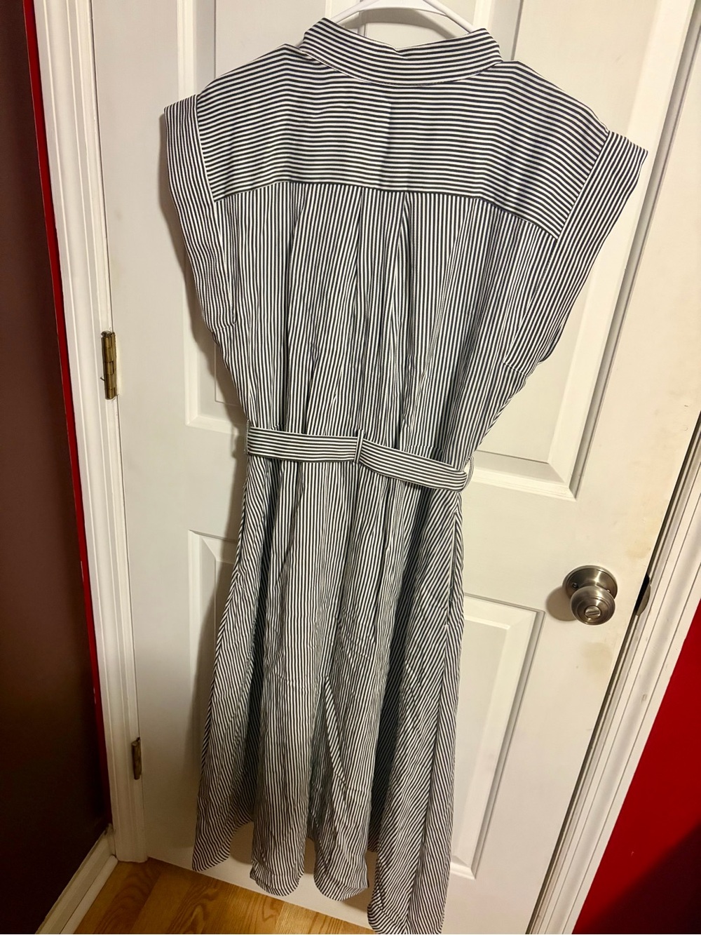 Nine West White and Black Striped Midi Dress - Picture 2 of 2